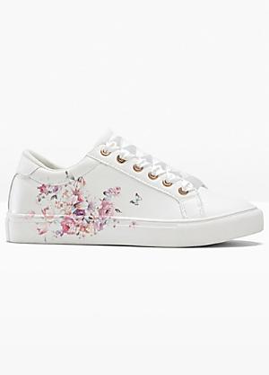 Womens hot sale floral plimsolls