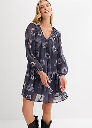sachin and babi light blue dress PEPPERBERRY V-Neck Embellished Layered Chiffon Dress