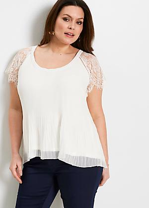 Plus size lace sleeve top Clearance