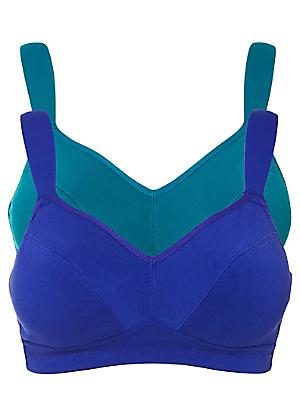 Buy Padded Non-Wired Full Cup Longline Bralette in Royal Blue