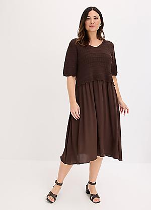 Shop for Brown | Jumper Dresses | Dresses | Plus Size | Womens