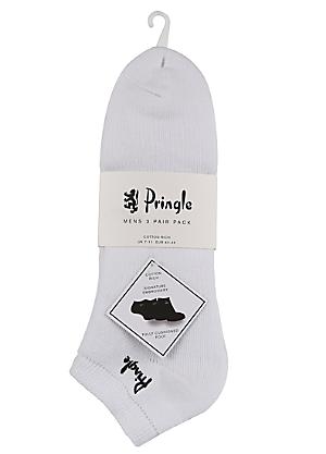 Mens Pringle 3 Pack Socks Stripe L7011 Charcoal