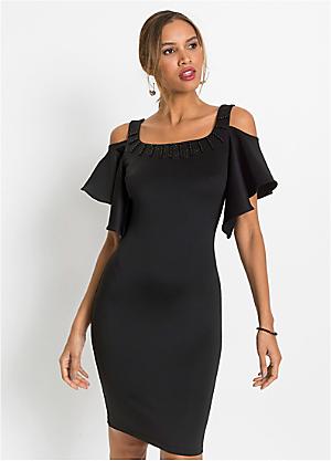 cold shoulder dress black
