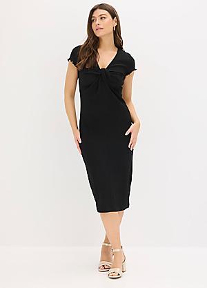 bodycon dress size 12 Plus Size Lizabeth Bodycon Dress- Olive 1X / Olive at Curvy Sense main image 0