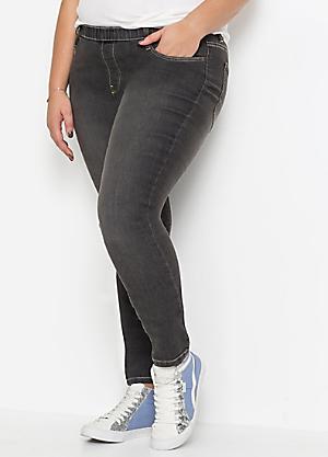 Buy Plus Size Solid Skinny Fit Denim Jeggings with Button Closure