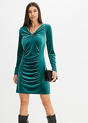 slim fit dress slacks Just A Wish Emerald Green Velvet Dress, Small - The Mint Julep Boutique main image 1
