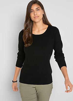 Longline V-Neck Jumper by bonprix