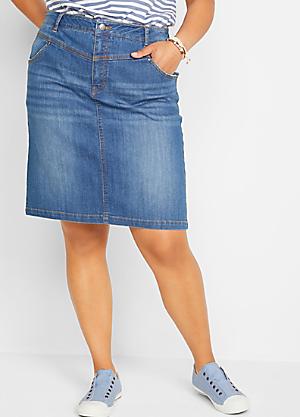 Plus size denim skirt with elastic waist online