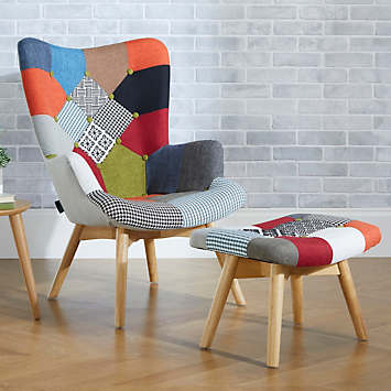 Birlea Sloane Patchwork Armchair and Footstool Range bonprix