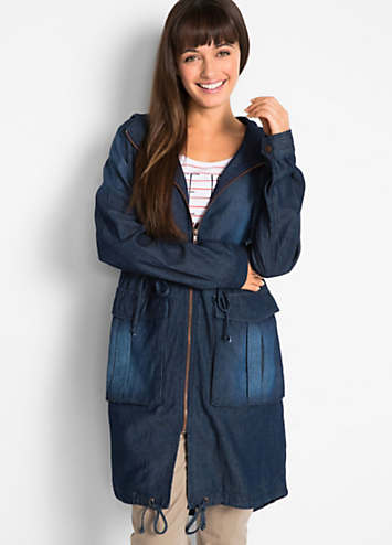 Denim sales fishtail parka