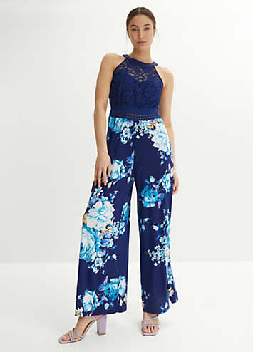 5212227 Multi Colour Floral Halterneck Jumpsuit