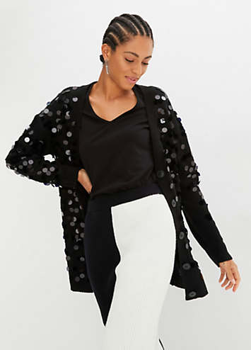 Sequin cardigan sale long