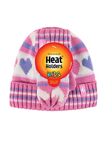 HEAT HOLDERS Kids Boys Fleece-Lined Winter Hat & Gloves Set - Thermal Knit Beanie & Gloves
