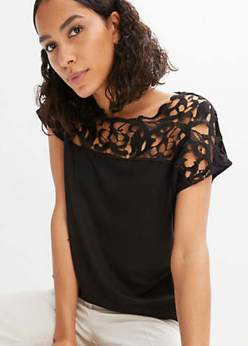 Lace Yoke Tunic by bonprix