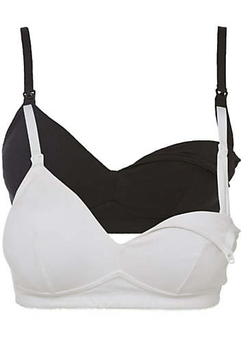 bonprix Pack of 2 Organic Cotton Non-Wired Bras, Freemans