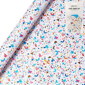 Paperchase Confetti 5M Wrapping Paper & Tag Bundle | bonprix