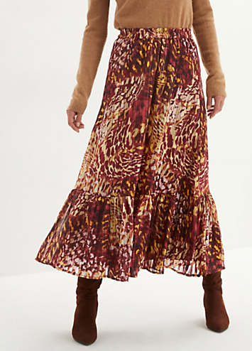 Printed Chiffon Midi Skirt by bonprix