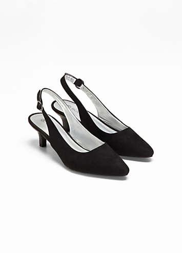 black slingback low heel