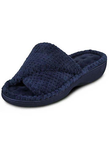 Navy open toe outlet slippers