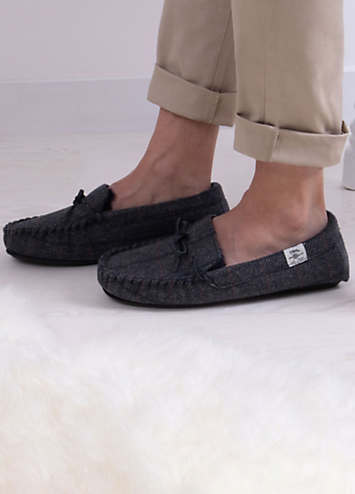 Navy discount moccasin slippers