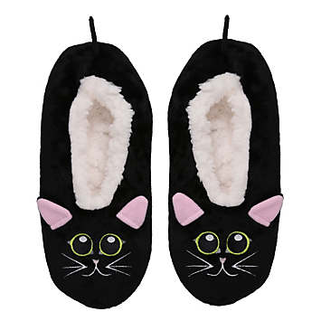 WILDFEET Novelty Black cat slippers by Wild Feet | bonprix