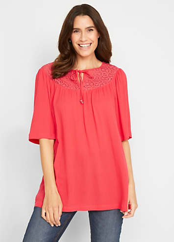 Lace Yoke Tunic by bonprix