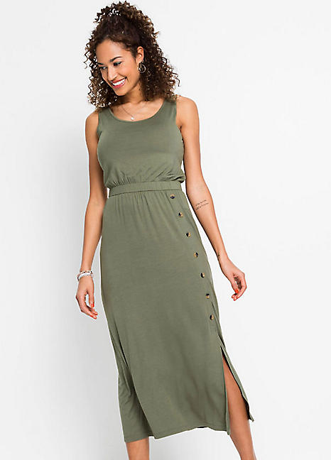 olive jersey dress