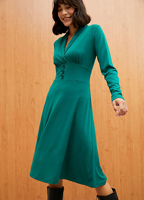 Teal jersey dress on sale