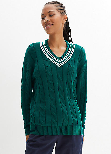 Cable knitted Cricket Jumper by bonprix bonprix