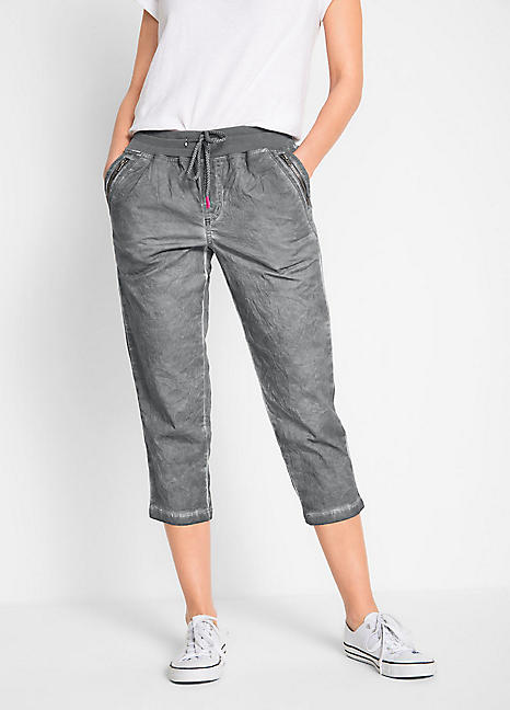 Ladies grey deals cropped trousers