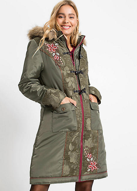 embroidered parka