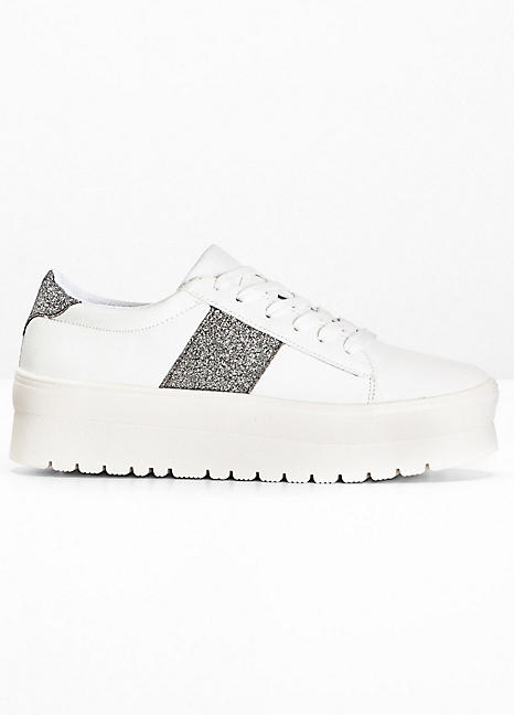 grey flatform trainers