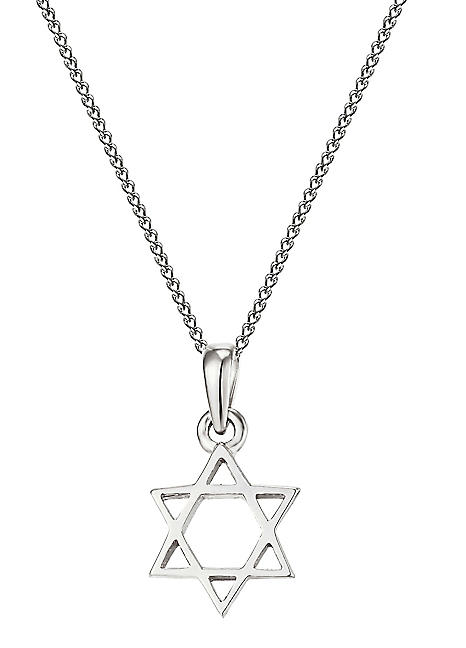 Sterling silver star on sale of david necklace