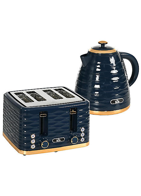 Copper Kettle Kettle And Four Slice Toaster Set HOMCOM Kettle