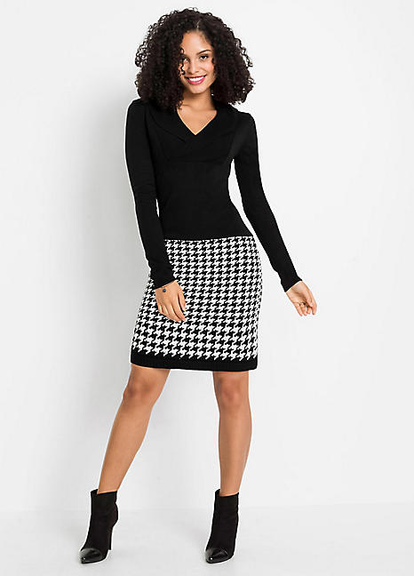 Houndstooth Jumper Dress by bonprix | bonprix