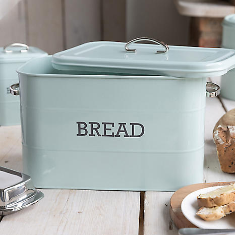  Kitchen Craft Living Nostalgia Large Metal Bread Bin, 34 x  21.5 x 25 cm (13.5 x 8.5 x 10) - English Sage