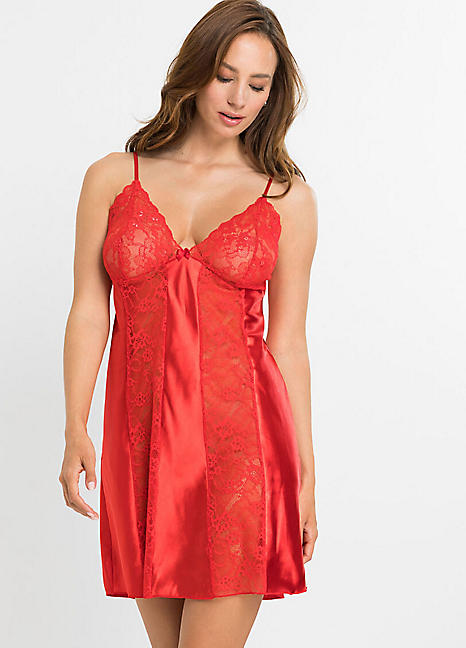 Lace Panel Negligee