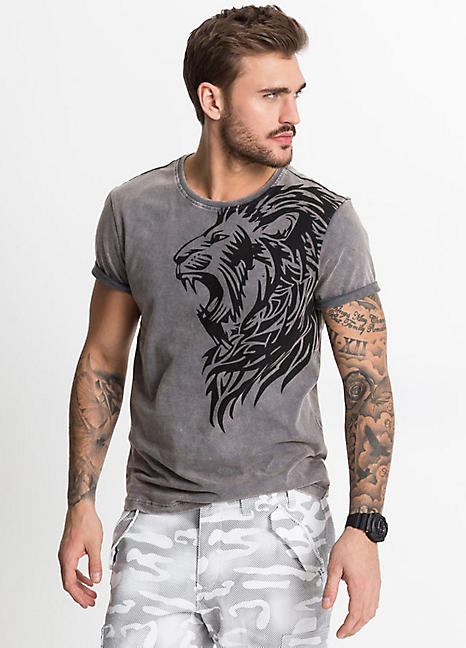 lion print t shirt mens