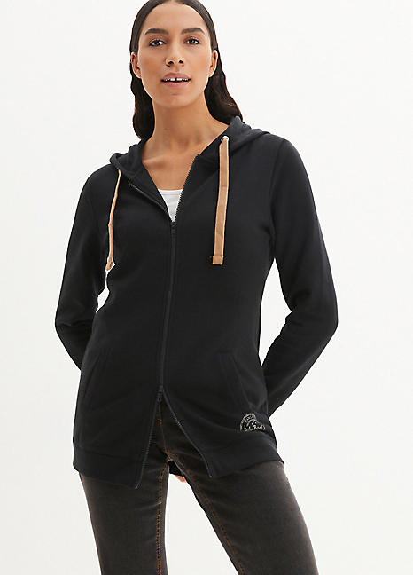 longline zip hoodie womens