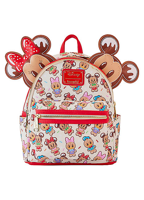 Loungefly Disney Mickey Friends Christmas Gingerbread Cookie Backpack with Ears headband bonprix