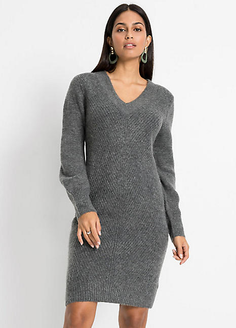 charcoal knitted dress