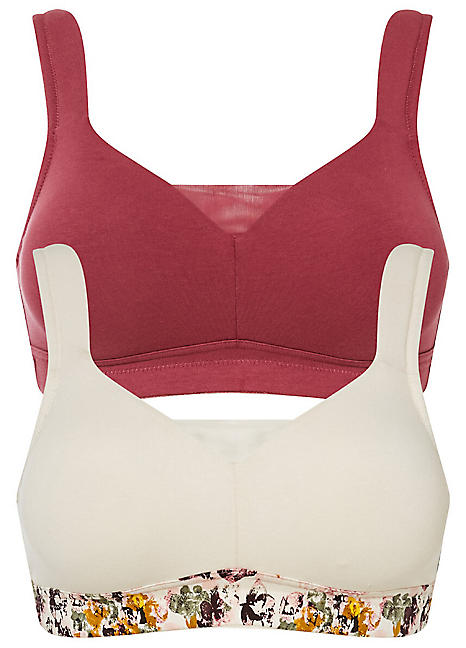Pack of 2 Non Wired Front Fastening Bras by bonprix