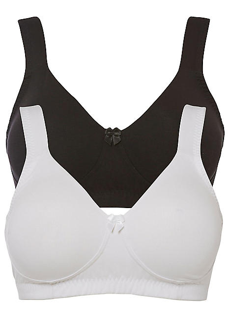 Pack of 2 Non Wired Minimiser Bras by bonprix