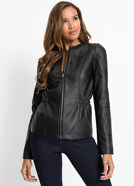 pleather biker jacket