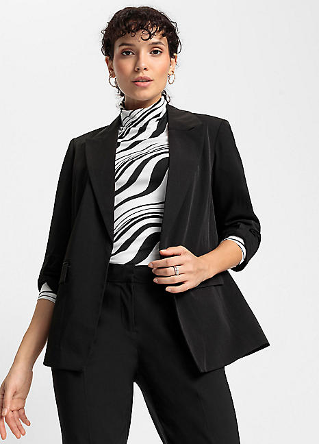 Blazer with ruffle sleeves sale