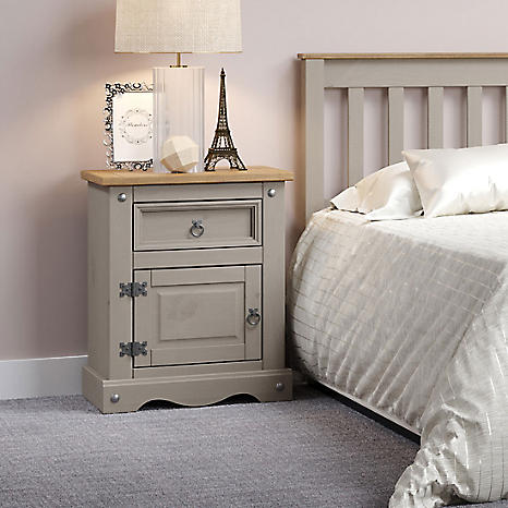 Small gray store bedside table