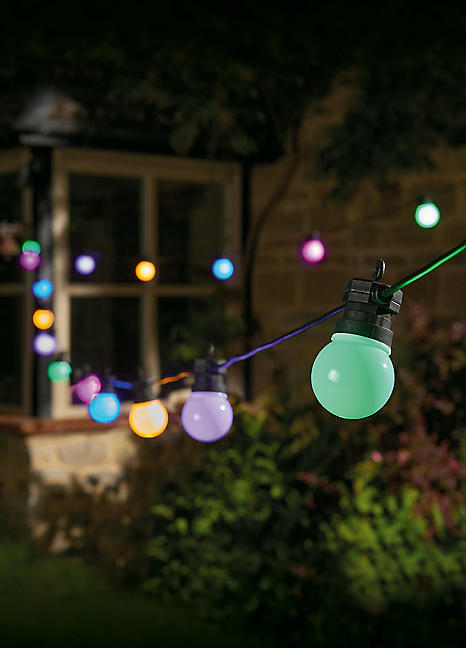 Guirlande lumineuse solaire 10 globes multicolore LED PARTY