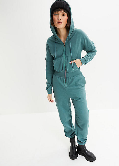 Sweat Hooded Jumpsuit by bonprix