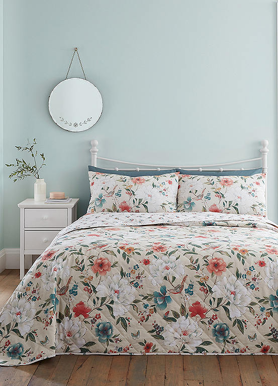 Catherine Lansfield Pippa Floral Birds Bedspread | bonprix