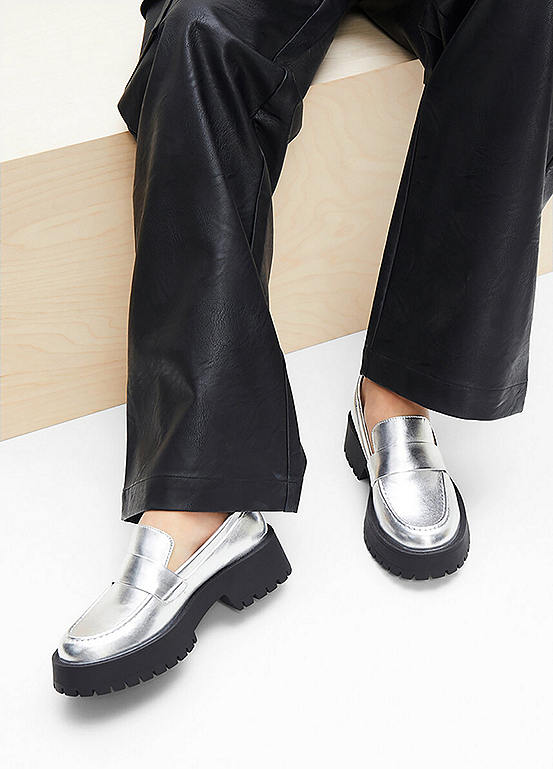 mens chunky penny loafers